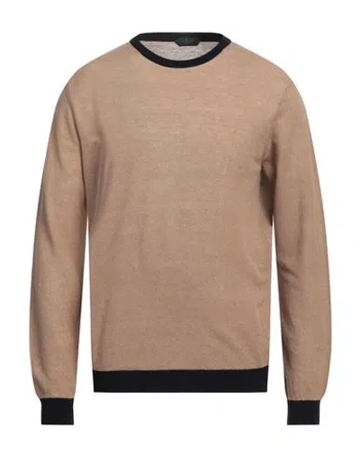 ZANONE ZANONE MAN SWEATER CAMEL SIZE 42 LINEN, COTTON