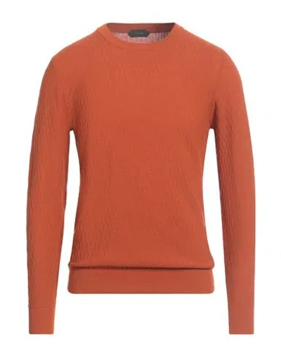 ZANONE ZANONE MAN SWEATER RUST SIZE 46 COTTON