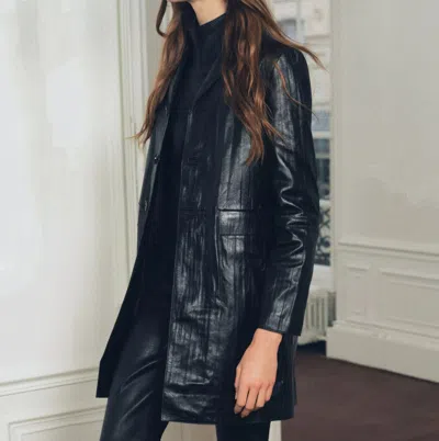 ZARA ZARA WOMAN LEATHER COAT WITH CRINKLE EFFECT ZW WRINKLED BLACK XS-L 3436/240