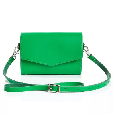 ZATCHELS WOMEN'S HANDMADE LEATHER CLUTCH BAG - GREEN