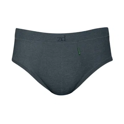 ZD ZERO DEFECTS MEN'S GREY MINI BRIEFS EGYPTIAN COTTON - PREMIUM COMFORT - COLOR GRAPHITE