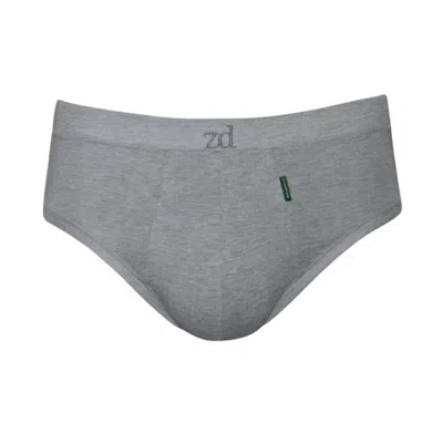 ZD ZERO DEFECTS MEN'S MINI BRIEFS EGYPTIAN COTTON - PREMIUM COMFORT - COLOR GREY