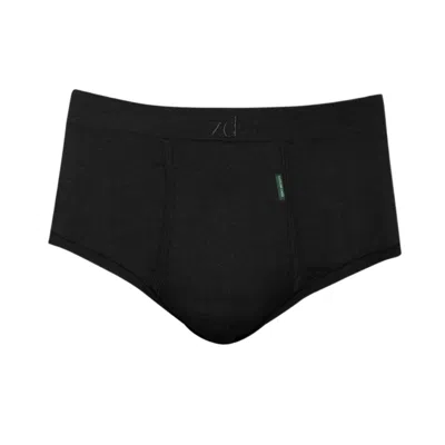 ZD ZERO DEFECTS MEN'S SATURNO FLY FRONT BRIEF – NATURAL COMFORT SOY FIBER - COLOR BLACK