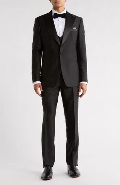 ZEGARIE ZEGARIE STACY ADAMS SOLID PEAK LAPEL 3-PIECE TUXEDO