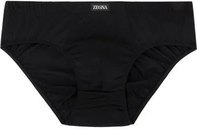 ZEGNA BLACK LOGO PATCH BRIEFS