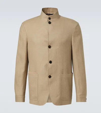 ZEGNA IL CONTE LINEN AND WOOL JACKET
