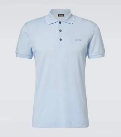 ZEGNA COTTON-BLEND POLO SHIRT