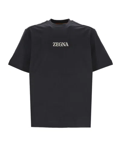 ZEGNA LOGO-APPLIQQUÉ COTTON T-SHIRT