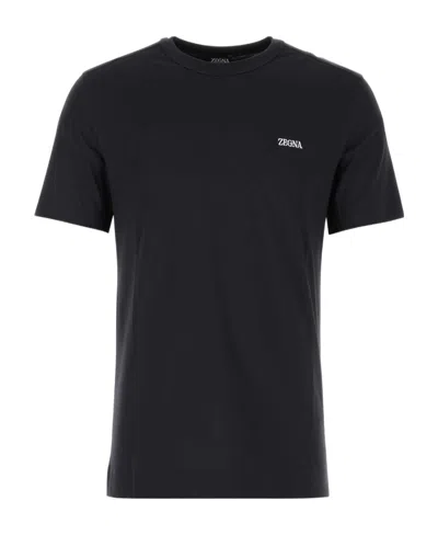 ZEGNA Z ZEGNA LOGO EMBROIDERED CREWNECK T-SHIRT