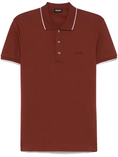 ZEGNA LOGO-EMBROIDERED POLO SHIRT