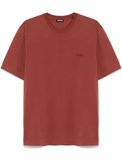 ZEGNA LOGO-EMBROIDERED T-SHIRT