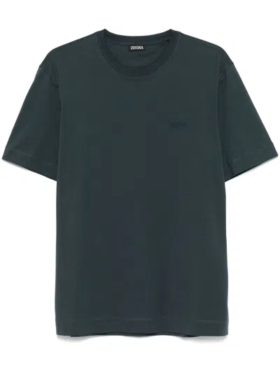 ZEGNA LOGO-EMBROIDERED T-SHIRT