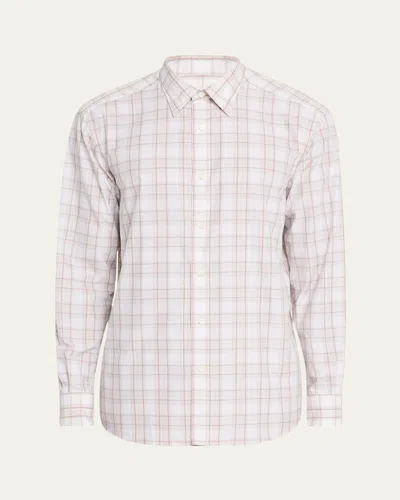 ZEGNA MEN'S CENTOQUARANTA TWILL PLAID SPORT SHIRT