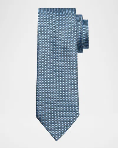 ZEGNA MEN'S MICRO-NEAT SILK TIE