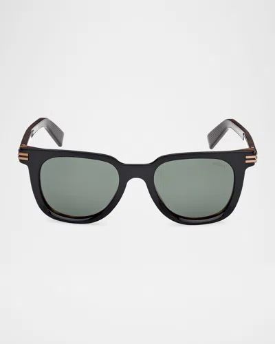 ZEGNA MEN'S SQUARE ACETATE SUNGLASSES