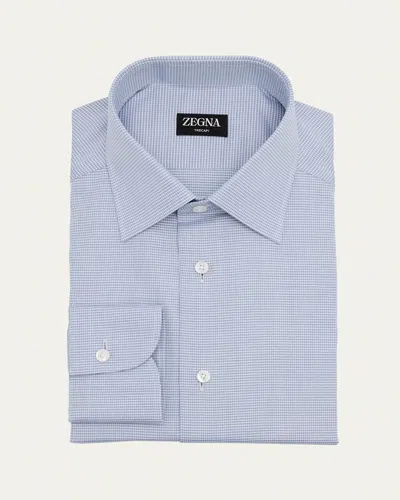 ZEGNA MEN'S TRECAPI COTTON MICRO-PATTERN DRESS SHIRT