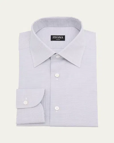 ZEGNA MEN'S TROFEO COTTON MICRO-CHECK DRESS SHIRT
