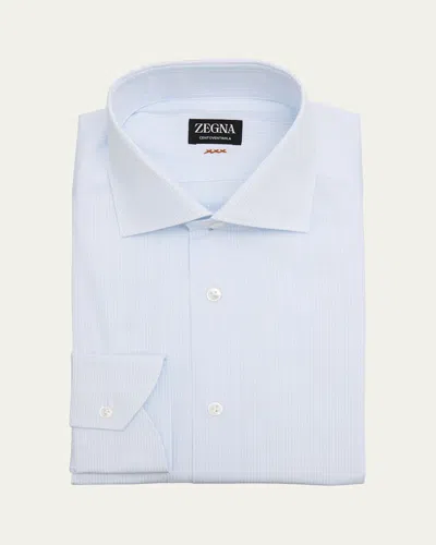 ZEGNA MEN'S XXX MICRO-CHECK COUTURE DRESS SHIRT