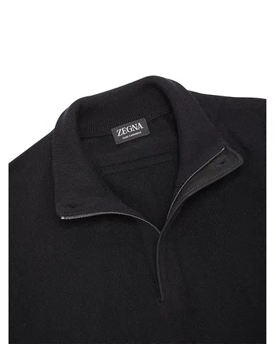 ZEGNA OASI CASHMERE ZIP MOCK NECK SWEATER