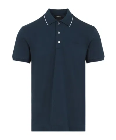 ZEGNA ZEGNA LOGO EMBROIDERED SHORT-SLEEVED POLO SHIRT