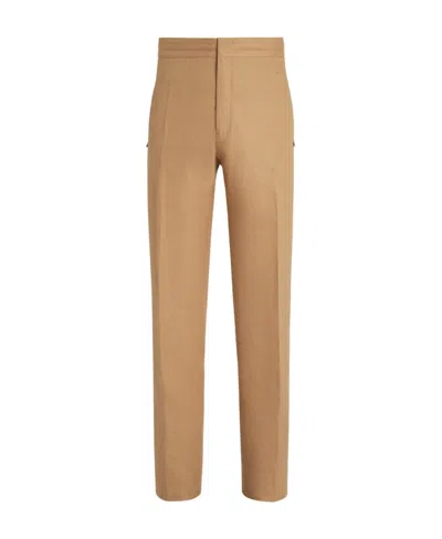 ZEGNA STRAIGHT-LEG LINEN TROUSERS