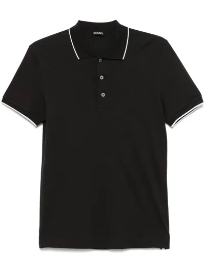 ZEGNA STRETCH-COTTON POLO SHIRT