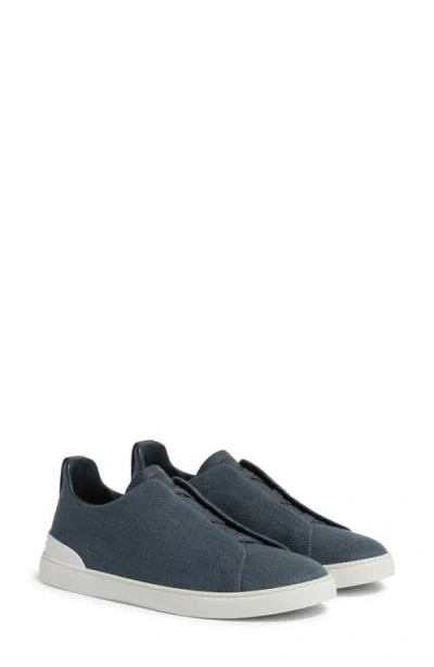 ZEGNA ZEGNA COTTON, LINEN & LEATHER TRIPLE STITCH™ SNEAKER