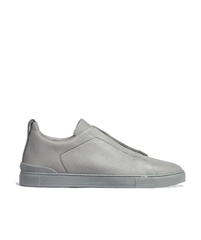 ZEGNA SLIP-ON LEATHER SNEAKERS