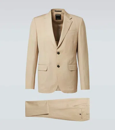 ZEGNA TROFEO WOOL AND LINEN SUIT