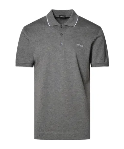 ZEGNA Z ZEGNA LOGO DETAILED POLO SHIRT