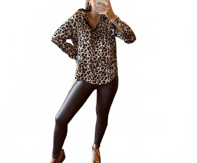 ZENANA FAUX LEATHER LEGGINGS IN BROWN