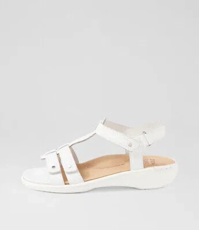 ZIERA SHOES ZIERA BAILA W WHITE LEATHER SANDALS WOMENS SHOES CASUAL SANDALS SANDALS FLAT