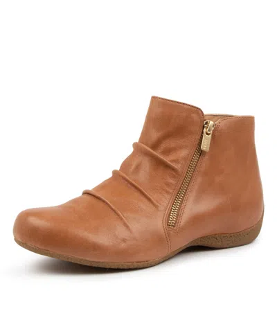 ZIERA SHOES ZIERA XING W TAN LEATHER WOMENS SHOES CASUAL BOOTS ANKLE