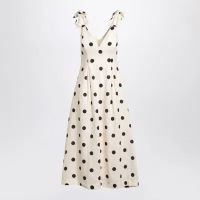 ZIMMERMANN ZIMMERMANN CRUSH CREAM/BLACK POLKA DOT MIDI DRESS WOMEN