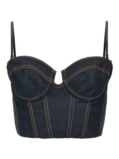 ZIMMERMANN CRUSH DENIM CORSET TOP