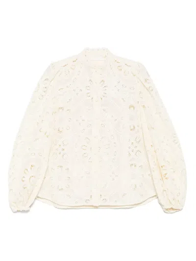 ZIMMERMANN FLORAL-EMBROIDERED SHIRT