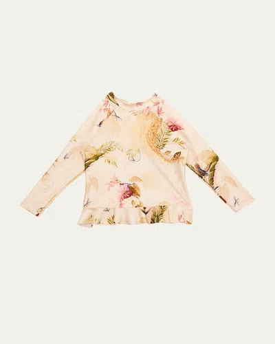 ZIMMERMANN GIRL'S RHIANNON FRILL RASHGUARD