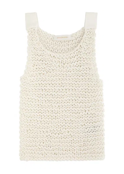 ZIMMERMANN ZIMMERMANN ILLUMINATE OPEN-KNIT COTTON TANK