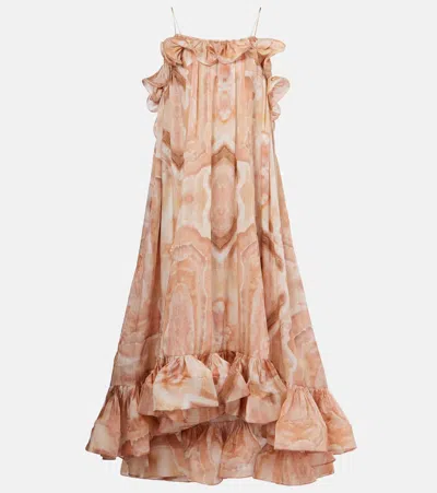 ZIMMERMANN ILLUMINATE PRINTED SILK MAXI DRESS