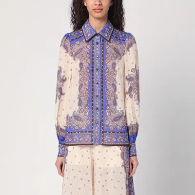 ZIMMERMANN ZIMMERMANN MAXINE SHIRT WITH PURPLE PAISLEY PRINT WOMEN