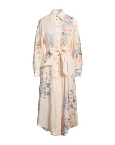ZIMMERMANN ZIMMERMANN WOMAN MIDI DRESS APRICOT SIZE 1 LINEN