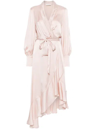 ZIMMERMANN WRAP SILK MIDI DRESS