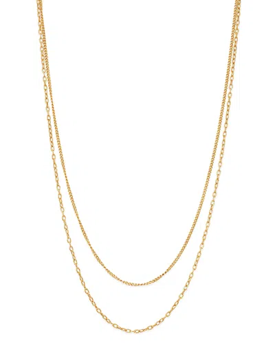 ZOË CHICCO 14K YELLOW GOLD DOUBLE CHAIN NECKLACE, 20