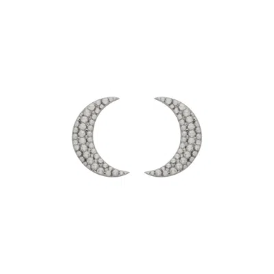 ZOE AND MORGAN WOMEN'S MOONLIGHT STUD EARRINGS SILVER