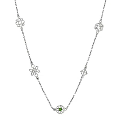 ZOE AND MORGAN WOMEN'S SILVER / GREEN AURA NECKLACE SILVER