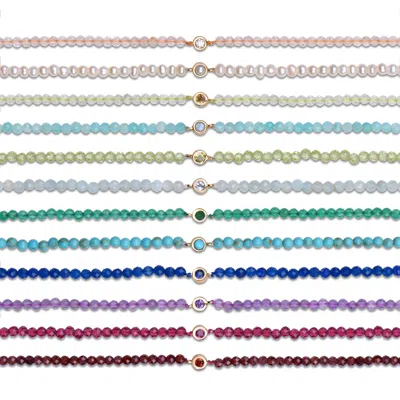 ZOHREH V. JEWELLERY WOMEN'S BIRTHSTONE BEADED BRACELET 9K GOLD