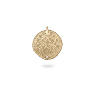 ZOHREH V. JEWELLERY WOMEN'S DIAMOND MERMAID COIN PENDANT 9K GOLD