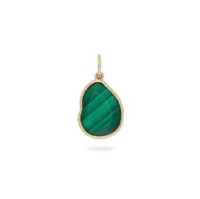 ZOHREH V. JEWELLERY WOMEN'S GOLD / GREEN MALACHITE PEBBLE PENDANT 9K GOLD