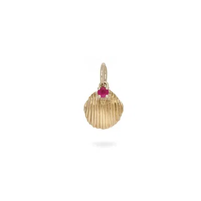 ZOHREH V. JEWELLERY WOMEN'S GOLD / RED RUBY SHELL PENDANT 9K GOLD