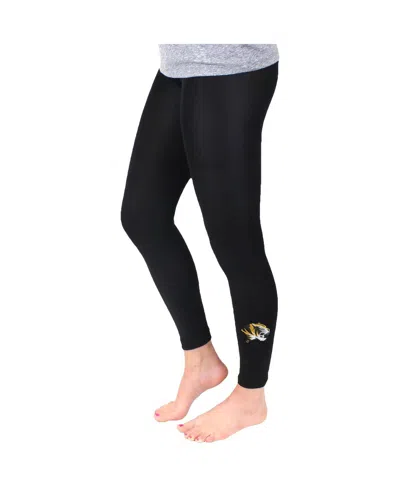 ZOOZATZ WOMEN'S ZOOZATZ BLACK MISSOURI TIGERS FLEECE LEGGINGS